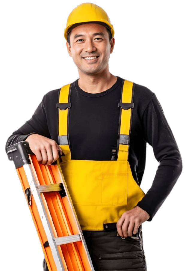 Professional painter finishing an interior wall